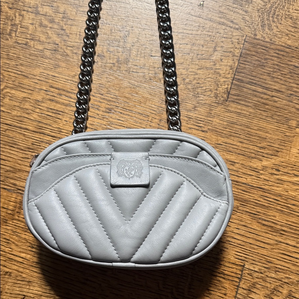 Bruno Magli Silver Quilted Mini Bag